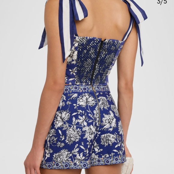 Alice + Olivia Navy and White Floral Playsuit - Picture 2 of 8